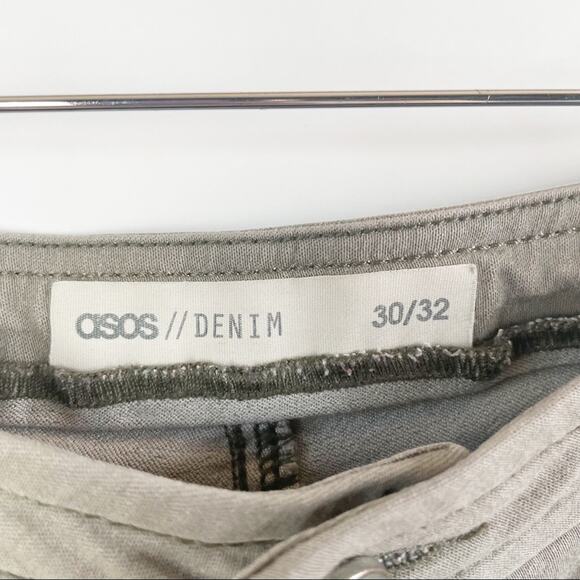 ASOS Women’s 30x32 Gray Stretch Pants Skinny Casual Work Comfortable - Picture 4 of 8